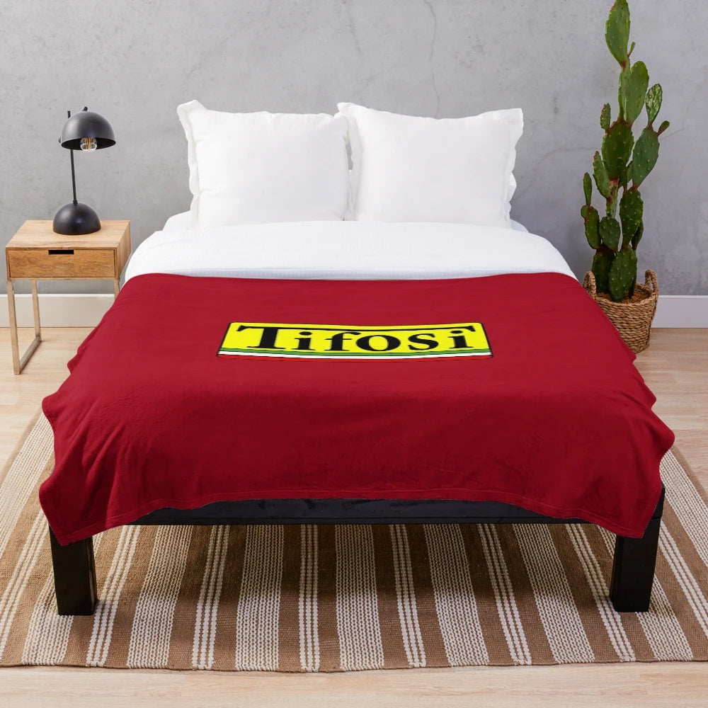 Italian flag plush blanket with Ferrari-inspired design