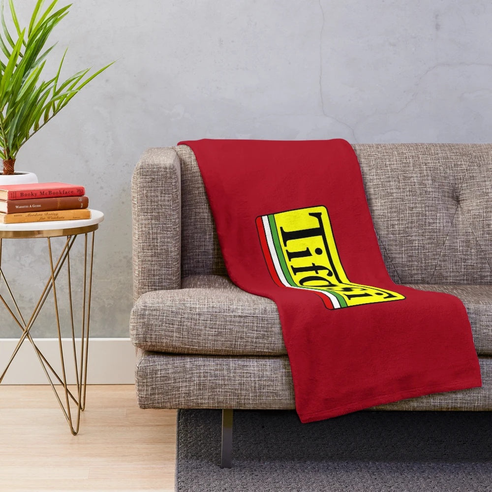 Italian flag plush blanket with Ferrari-inspired design
