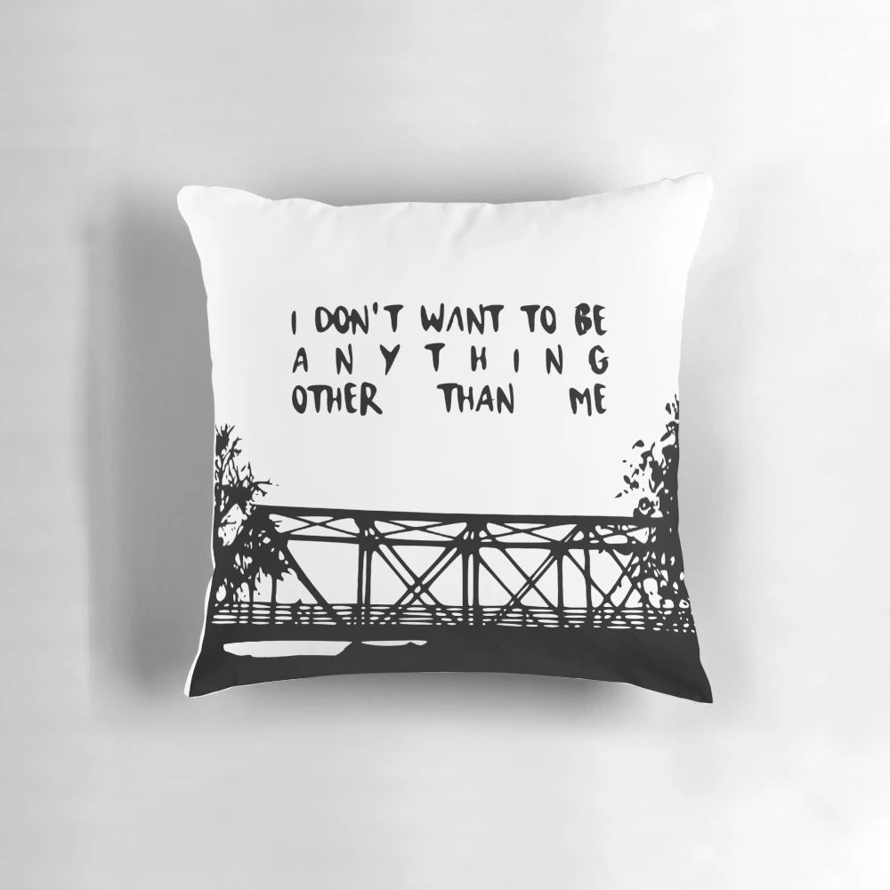 One Tree Hill Ravens-themed bridge-shaped pillow with the show's iconic characters