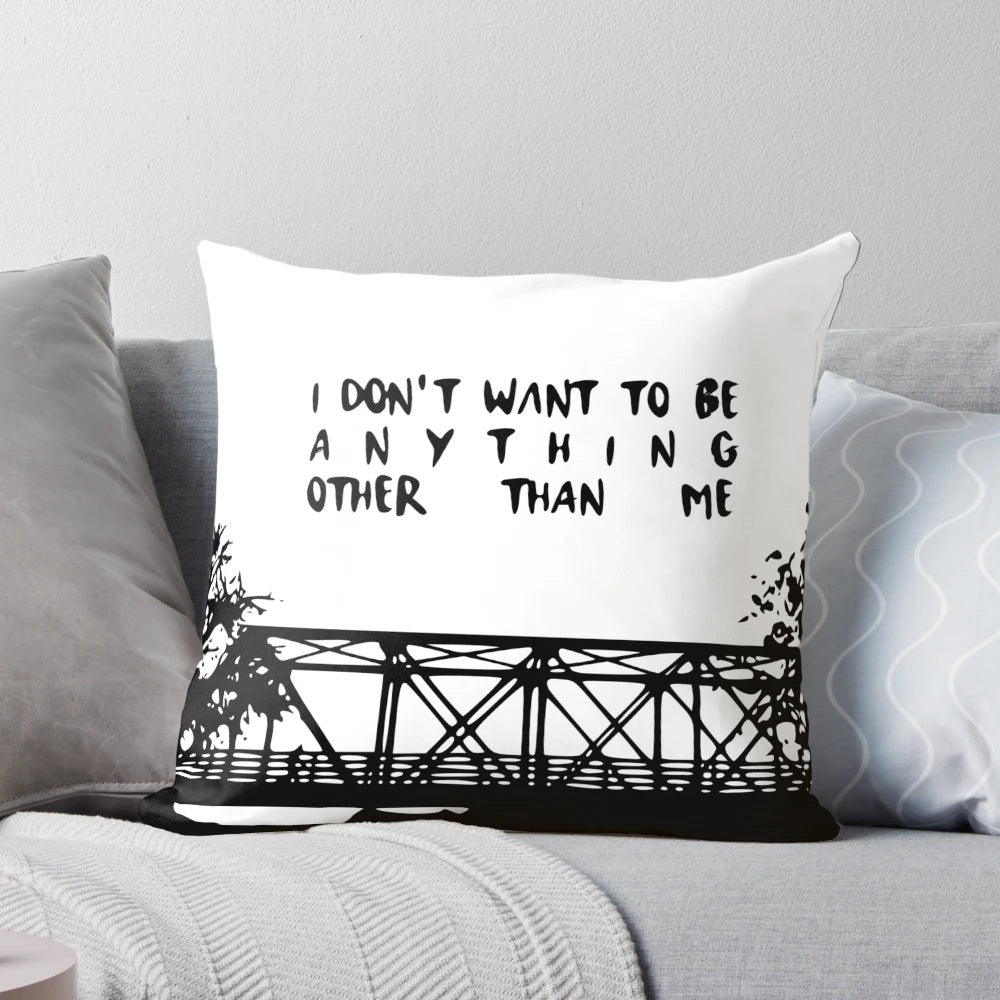 One Tree Hill Ravens-themed bridge-shaped pillow with the show's iconic characters