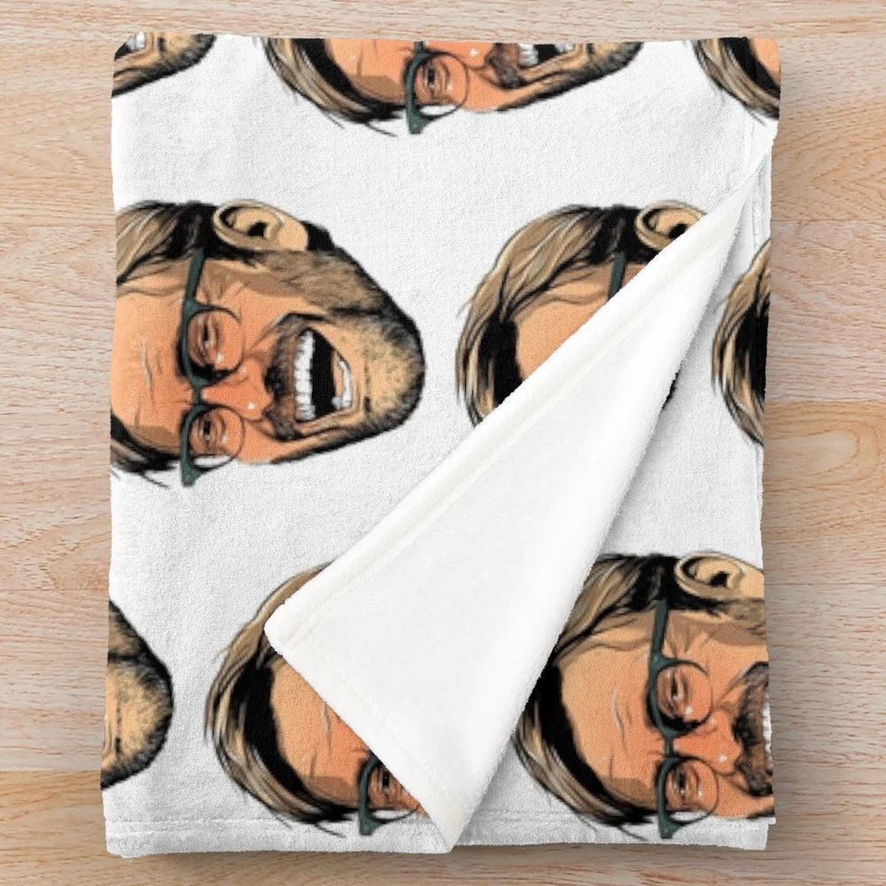 Delirious Klopp Plush Blanket with Liverpool FC team colors and imagery