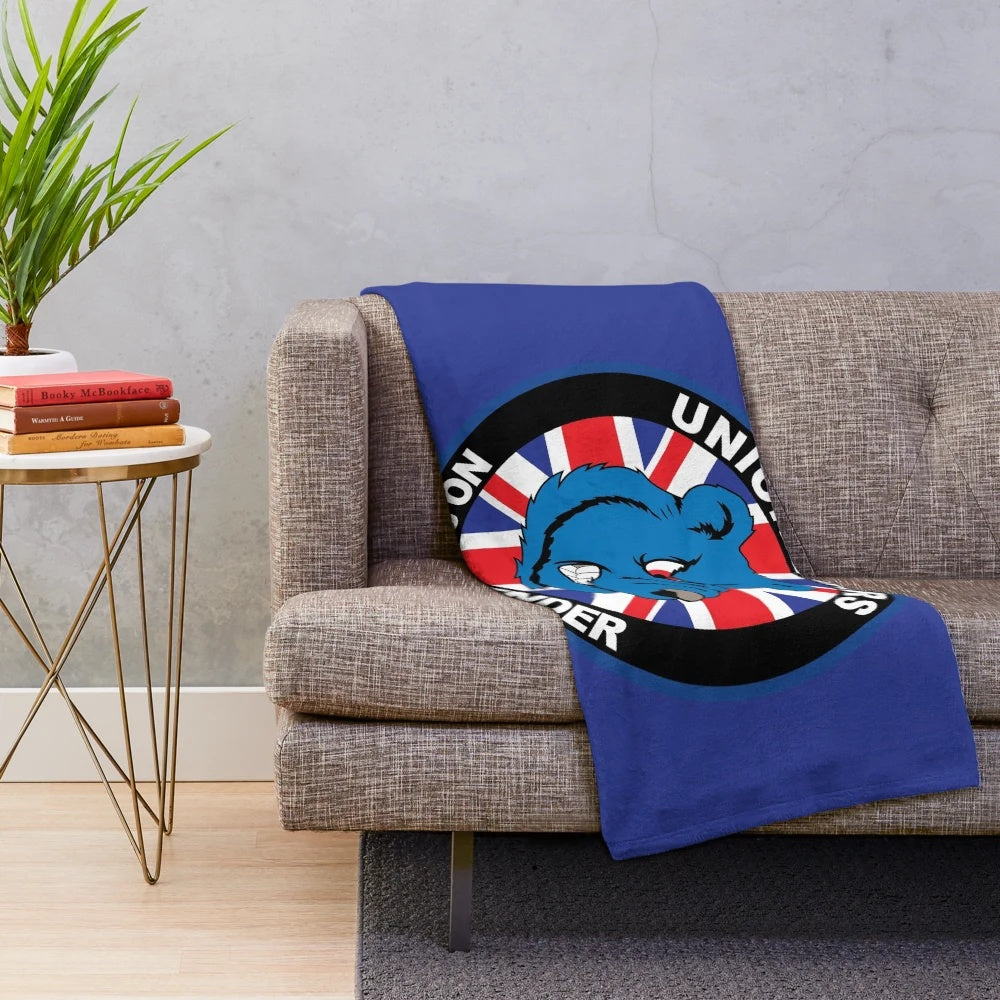 Rangers football fans plush blanket with Union Bears inspired design