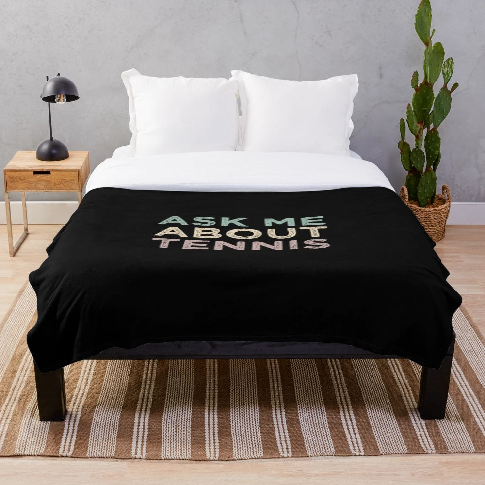 Plush blanket for tennis enthusiasts