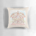 Pastel carousel-themed decorative pillow with watercolor design and soft, plush fabric