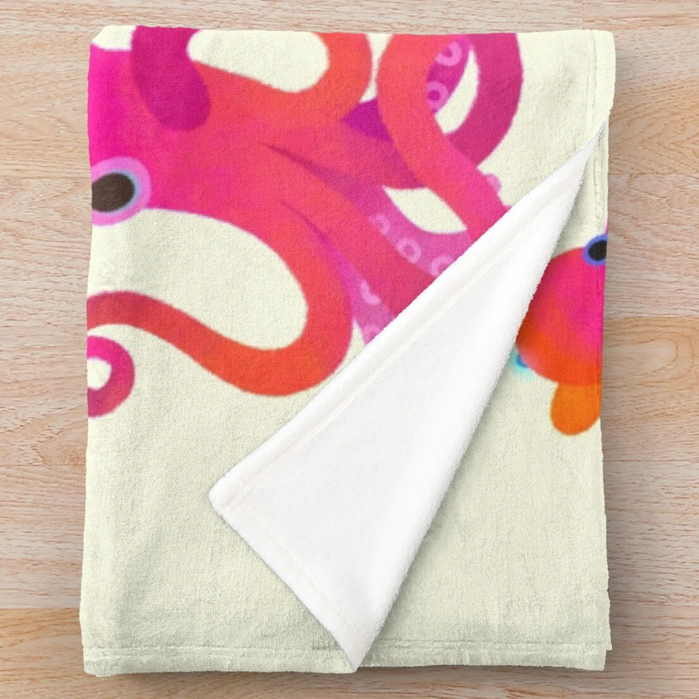 Pastel cephalopod plush blanket with soft, cozy design