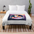 Pastel galaxy fox design on a plush, soft blanket