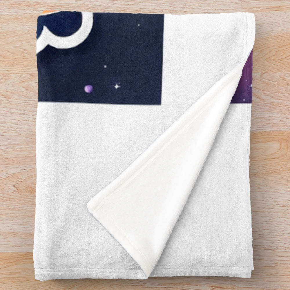 Pastel galaxy fox design on a plush, soft blanket