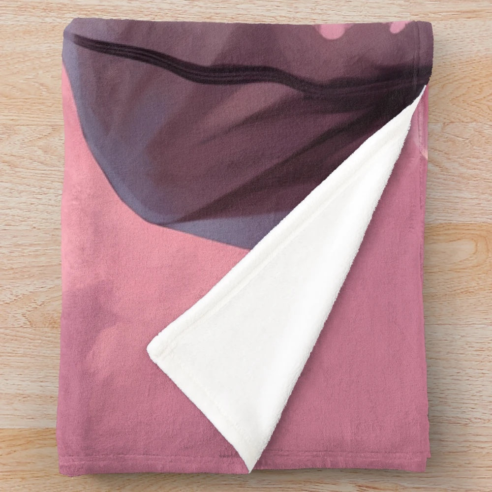 Pastel goth plush blanket featuring an anime-inspired character