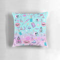 Pastel goth pattern throw pillow with witchy, occult design and gradient colors