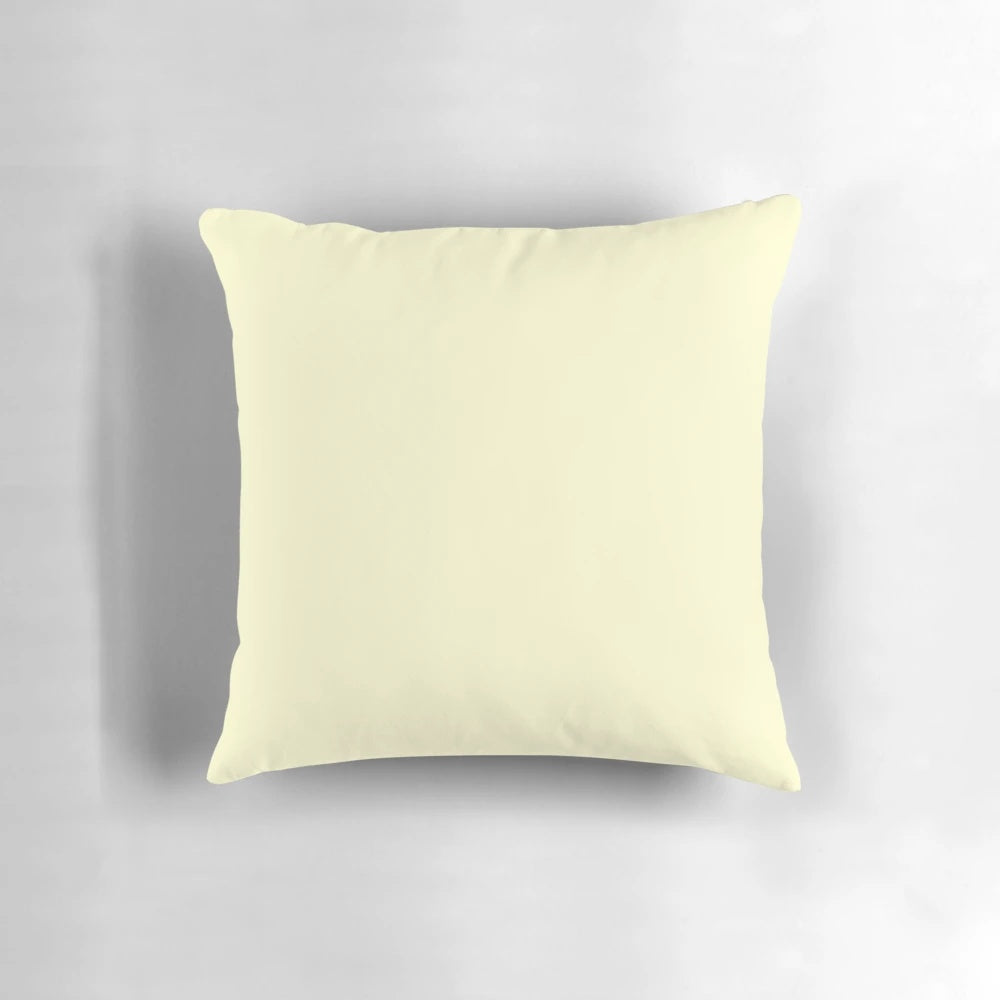 Pastel lemon yellow soft pillow with a solid color design
