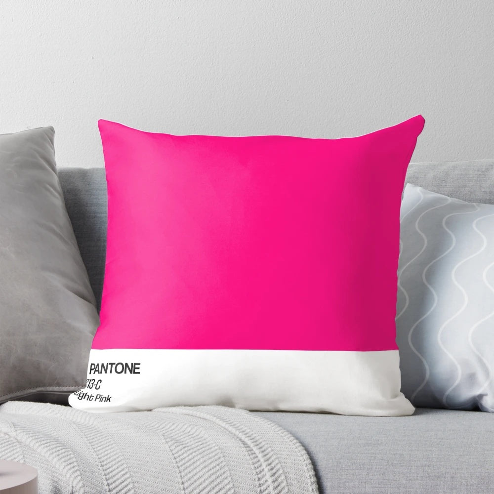 Light pink decorative pillow with modern minimalist design