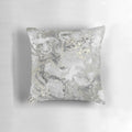 Pastel blue and gold marble pattern decorative pillow