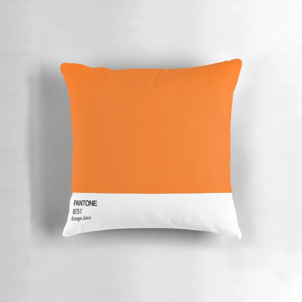 Pastel orange throw pillow with modern, minimalist design