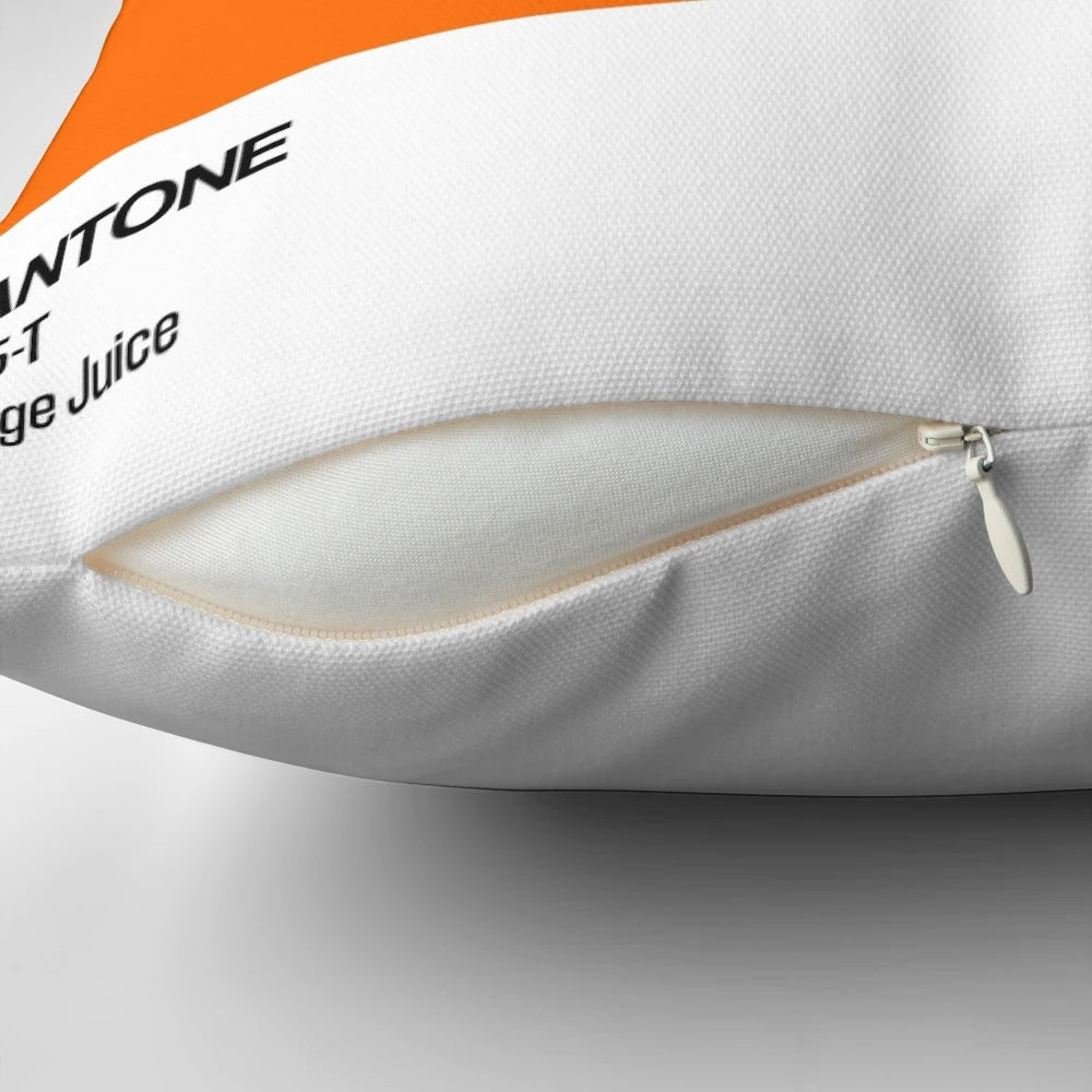 Pastel orange throw pillow with modern, minimalist design