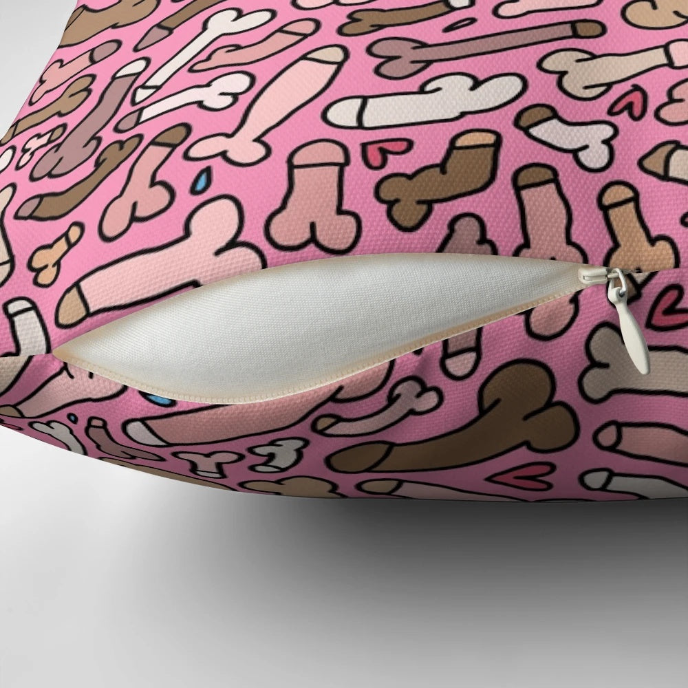 Pastel-colored penis-shaped decorative pillow for home decor
