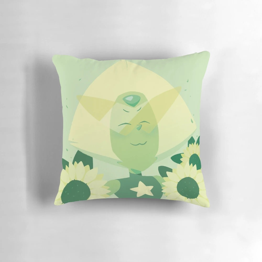 Pastel portrait pillow featuring Peridot from the Cartoon Network series Steven Universe