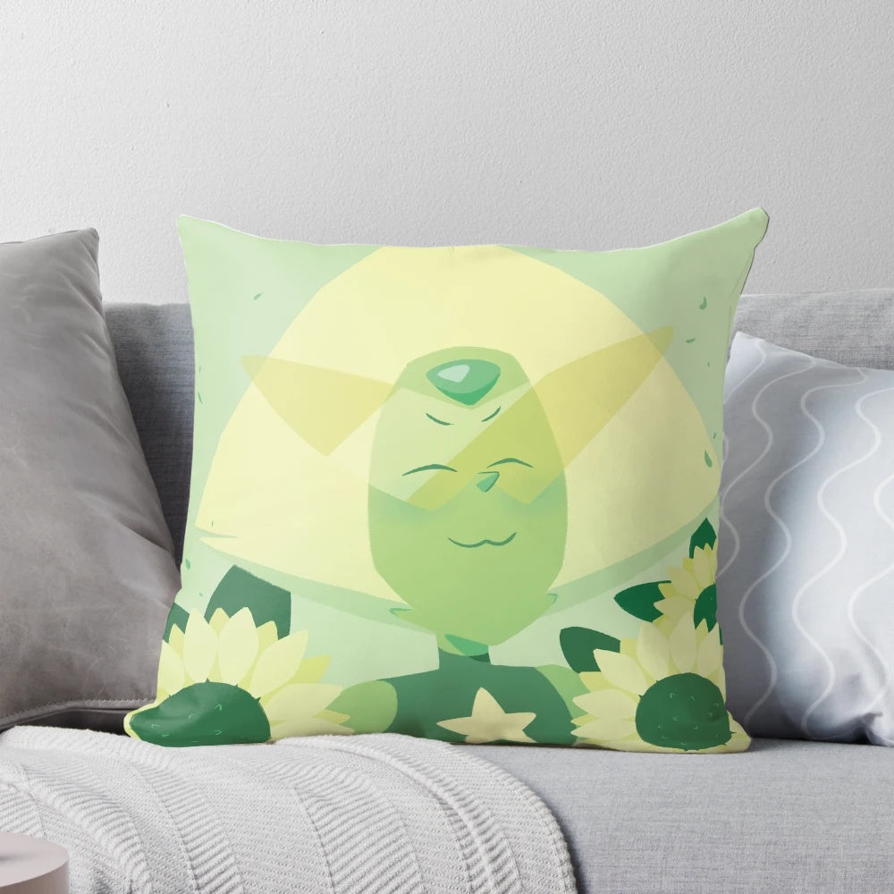 Pastel portrait pillow featuring Peridot from the Cartoon Network series Steven Universe