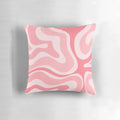 Pastel pink and blush modern retro abstract liquid swirl design throw pillow