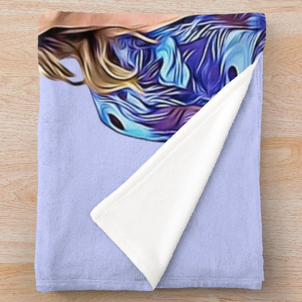 Pastel rainbow gradient plush blanket featuring a funny real housewives meme