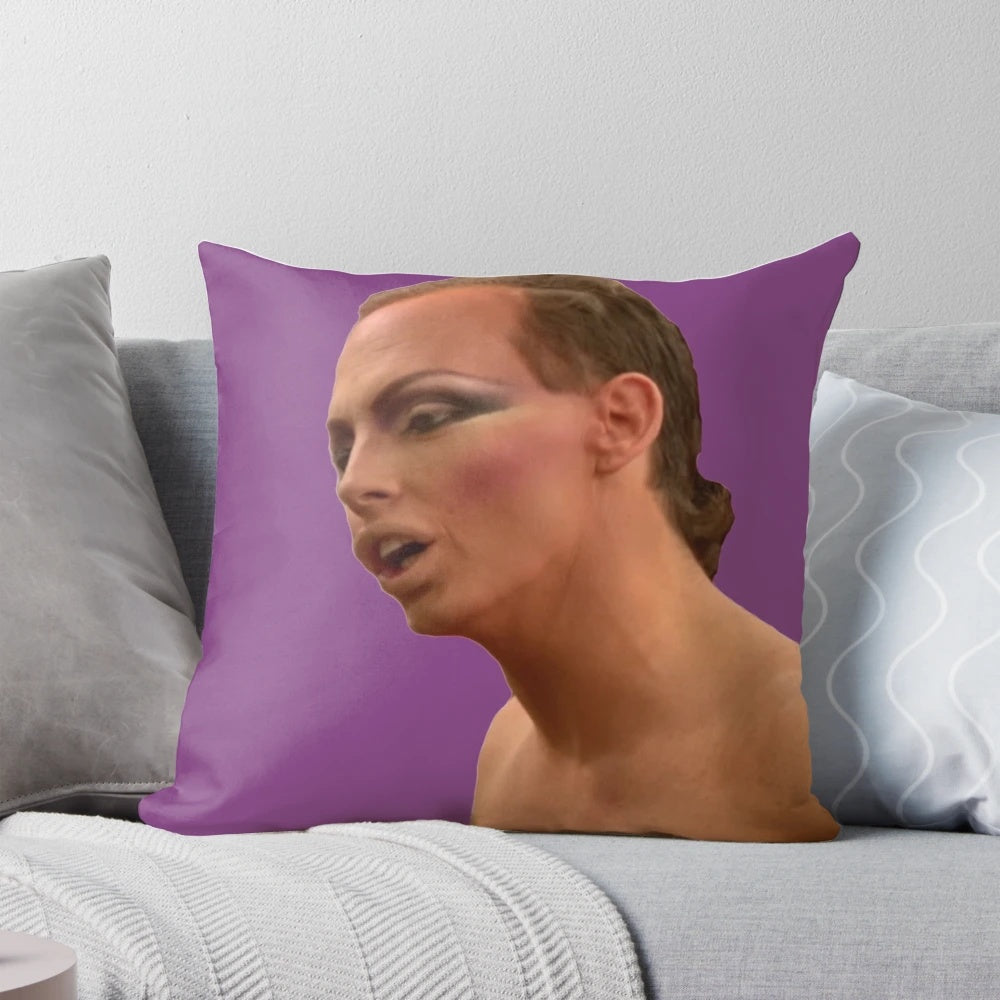 Pastel-colored vaporwave-inspired decorative pillow with minimalist design