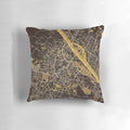 Decorative throw pillow featuring a pastel-colored map of Vienna, Austria