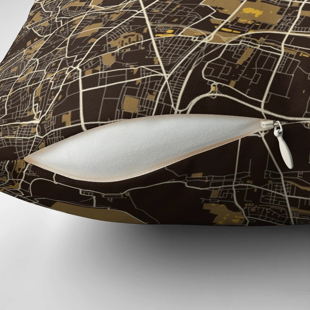 Decorative throw pillow featuring a pastel-colored map of Vienna, Austria
