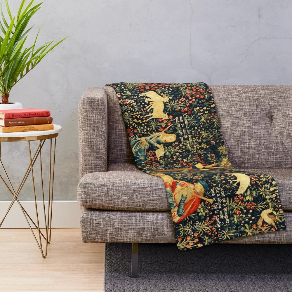 Pastoral scene with flowers and shepherds plush blanket