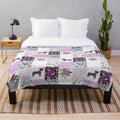 Pitbull dog patchwork plush blanket with cute dog pattern