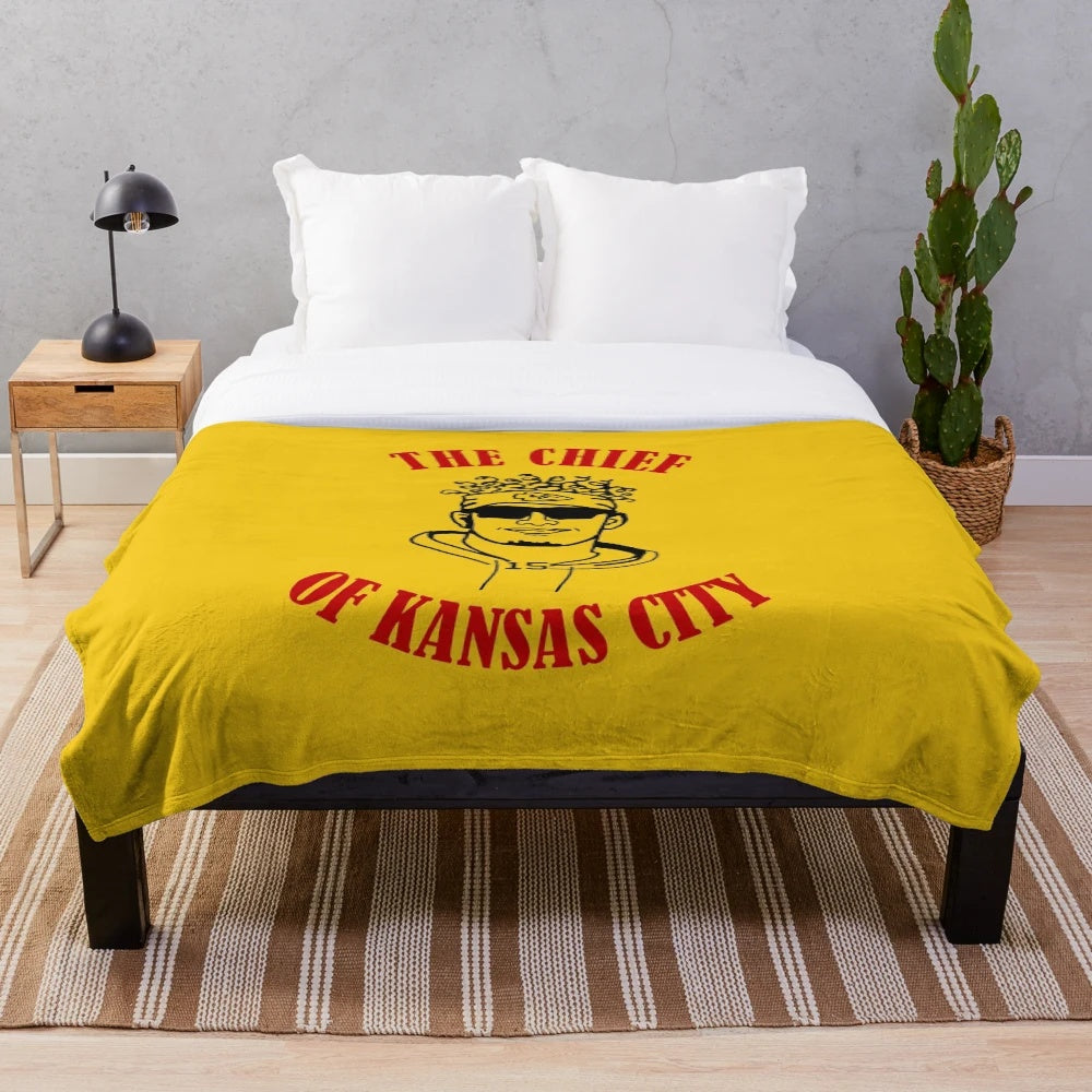 Patrick Mahomes KC Chiefs Themed Plush Blanket