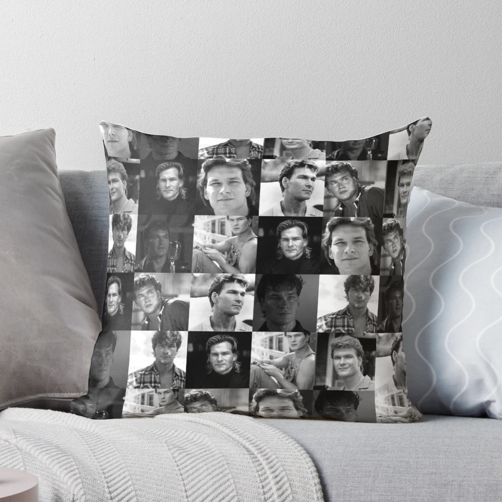 Patrick Swayze 'Dirty Dancing' sticker printed on a soft, plush travel pillow case