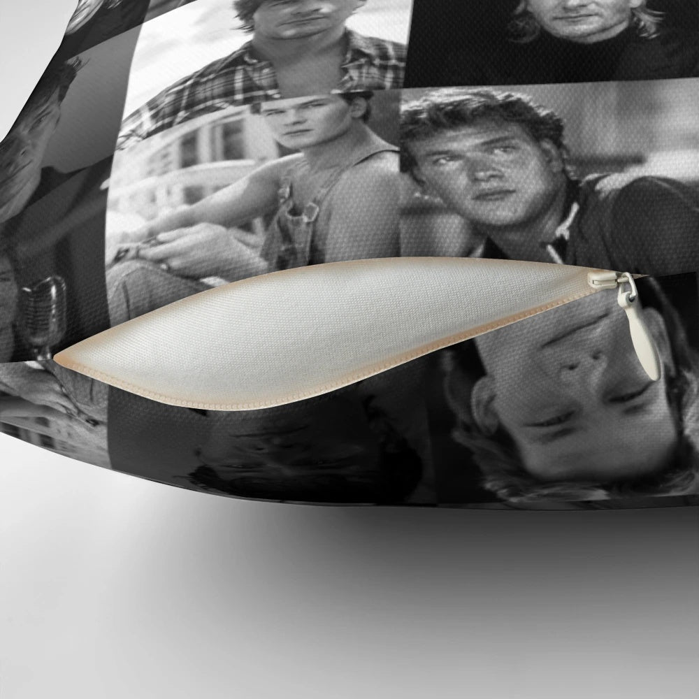 Patrick Swayze 'Dirty Dancing' sticker printed on a soft, plush travel pillow case
