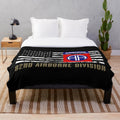 82nd Airborne Division inspired distressed American flag plush blanket