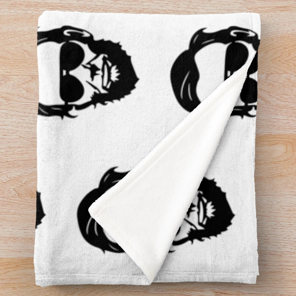 Patriotic plush blanket featuring a humorous image of Abraham Lincoln wearing sunglasses