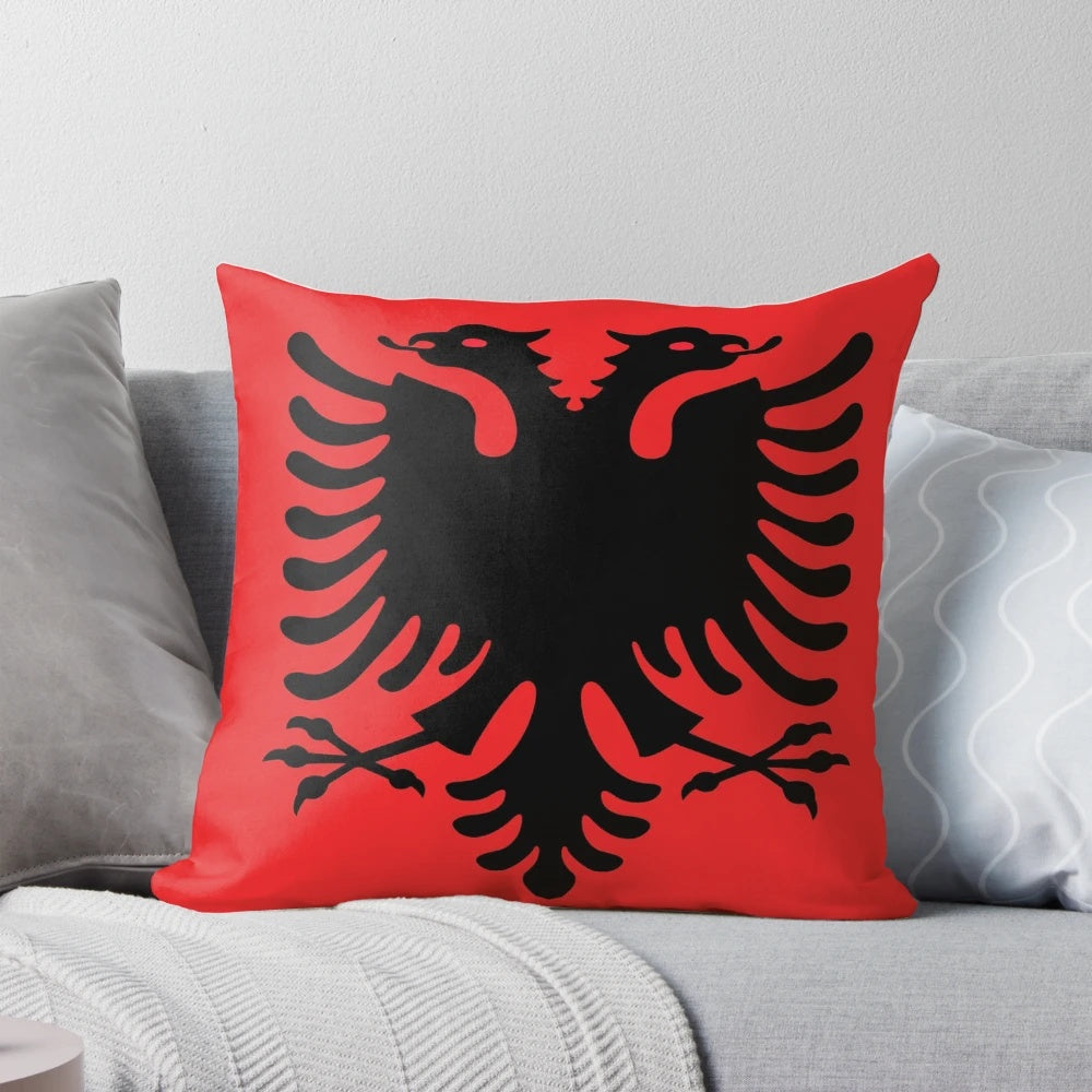Soft, comfortable pillow featuring the vibrant and iconic flag of Albania.