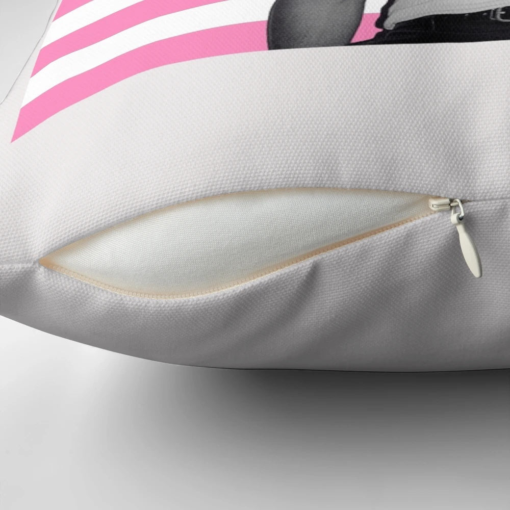 Vibrant American flag-themed pillow featuring the artwork of Nicholas Chavez
