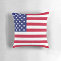 Soft, plush American flag pillow with stars and stripes design for indoor home or office decoration