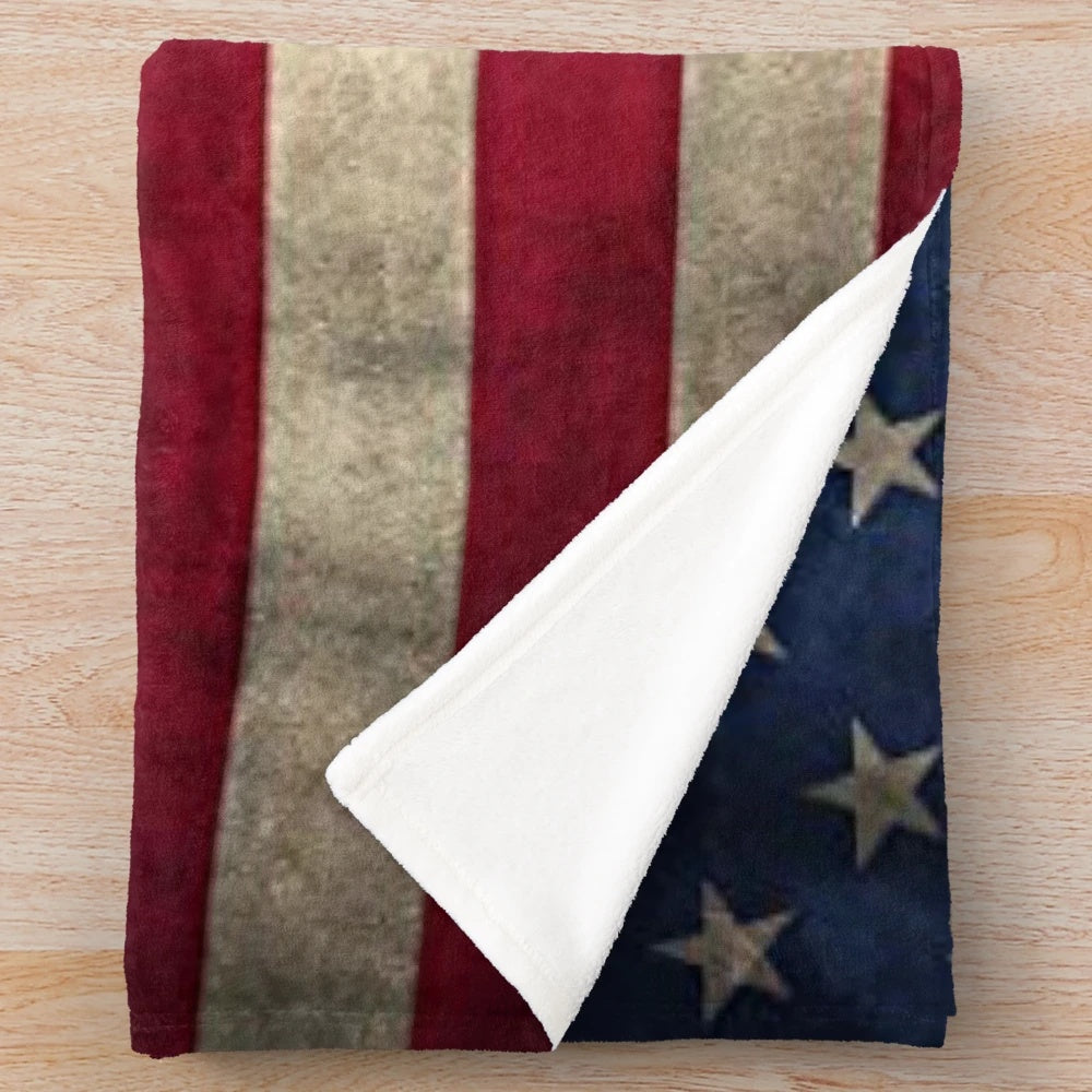 American flag plush blanket for patriotic home decor