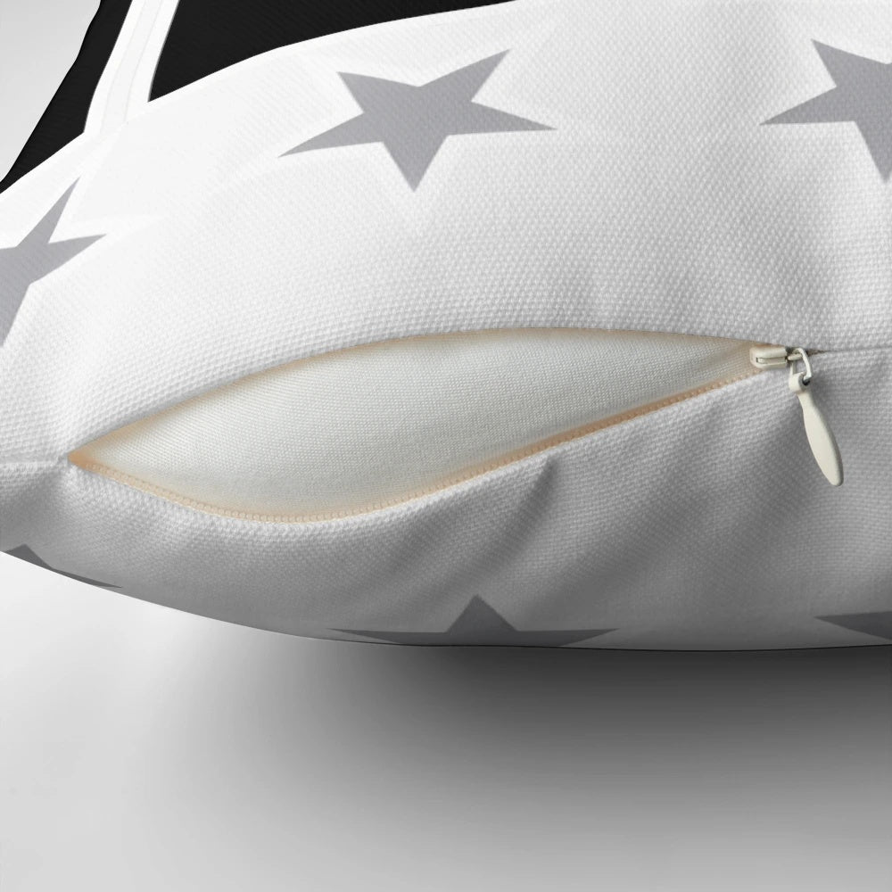 Vibrant green cannabis leaf print pillow with stars and stripes for American patriots and cannabis advocates.