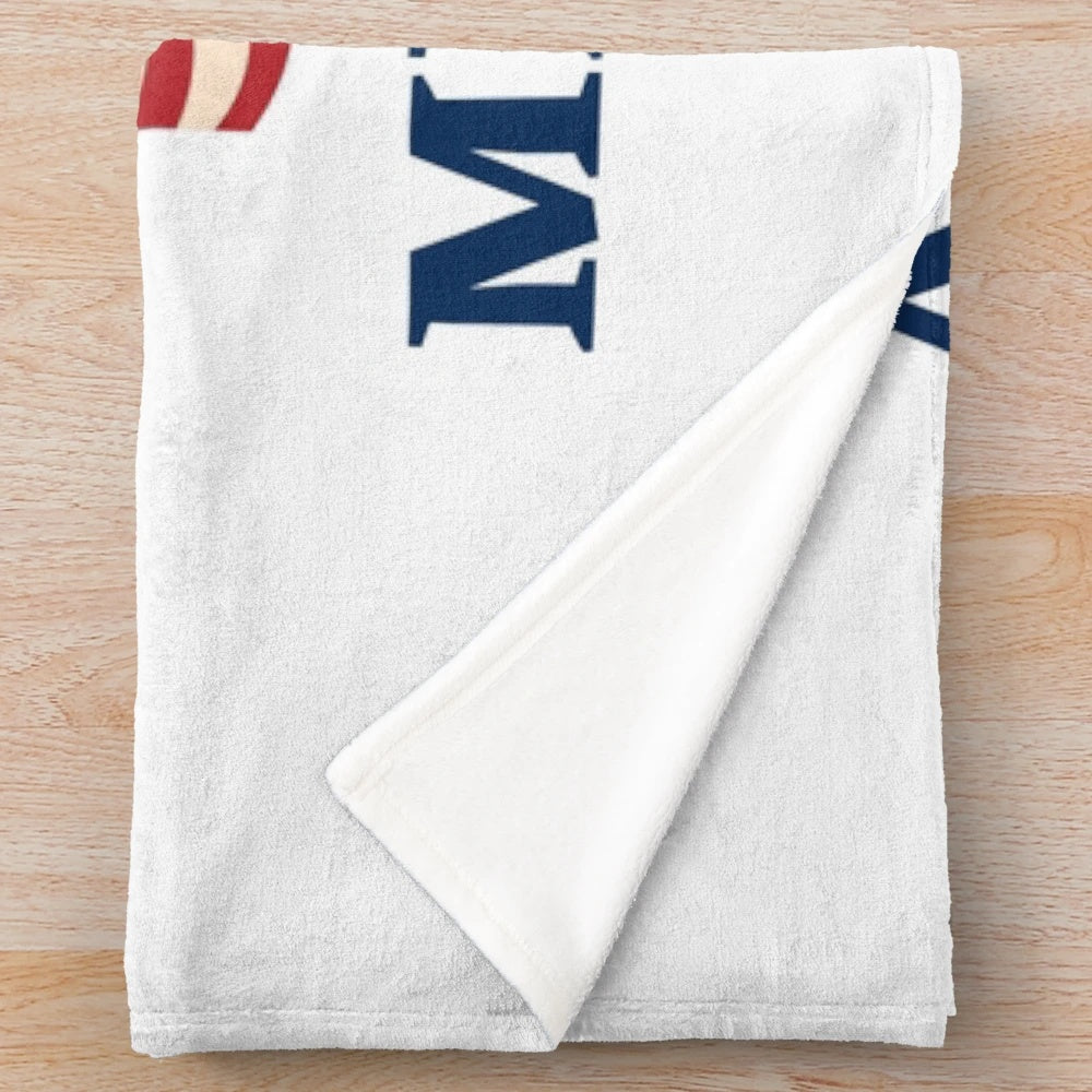 Mechanic American Workforce Plush Blanket featuring an American flag design