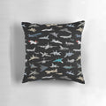 Patriotic American military airplane pillow featuring modern jet fighter designs in various patterns