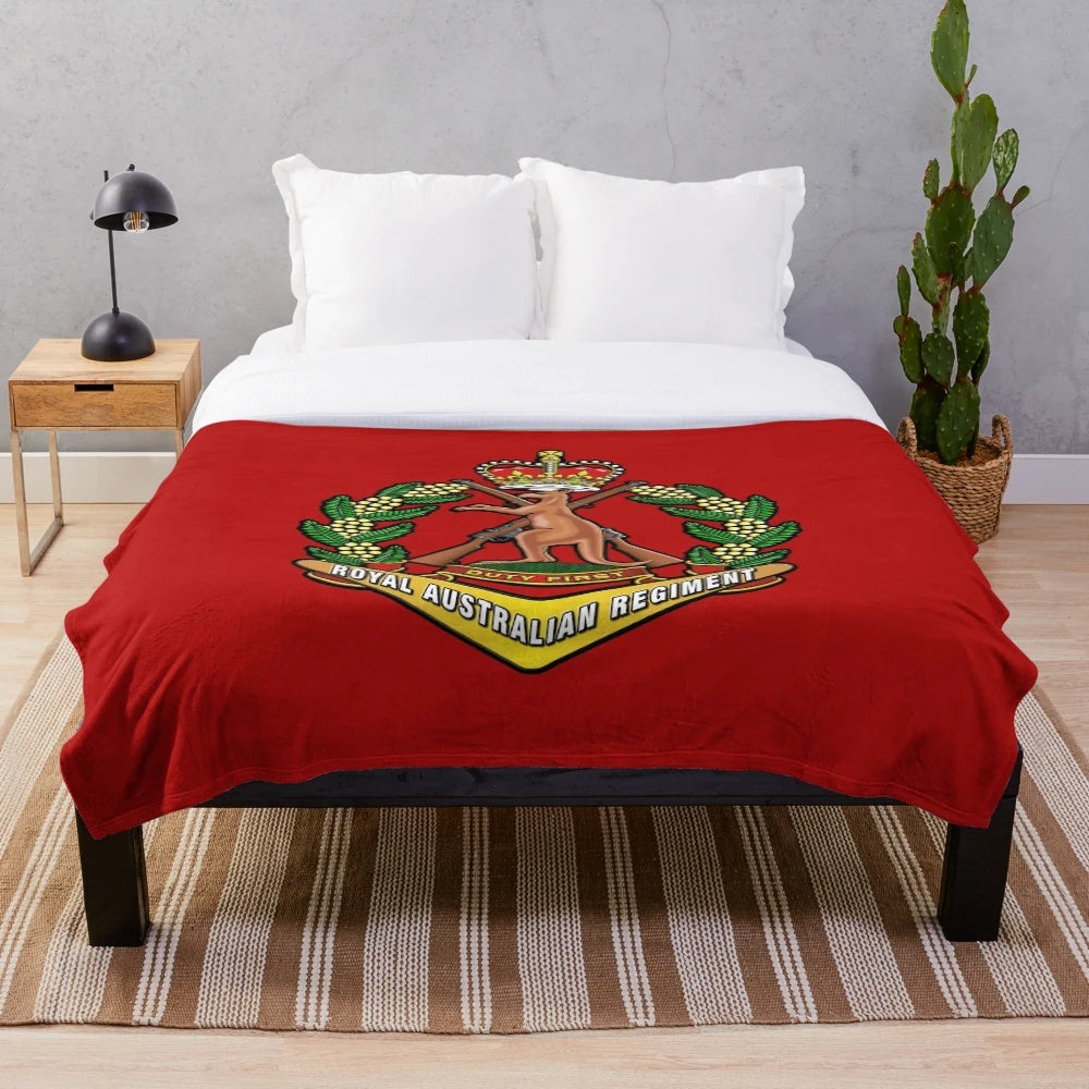 Patriotic Australian military inspired plush blanket