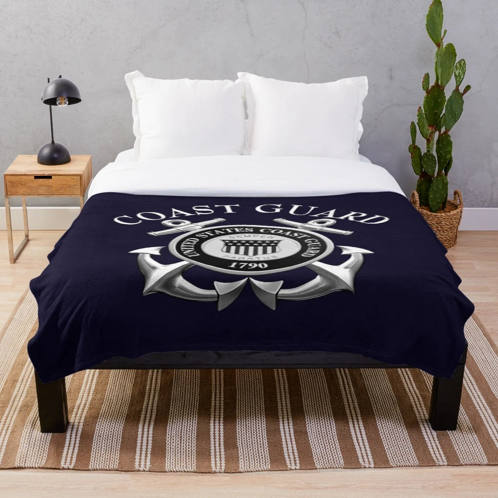 Coast Guard inspired plush blanket