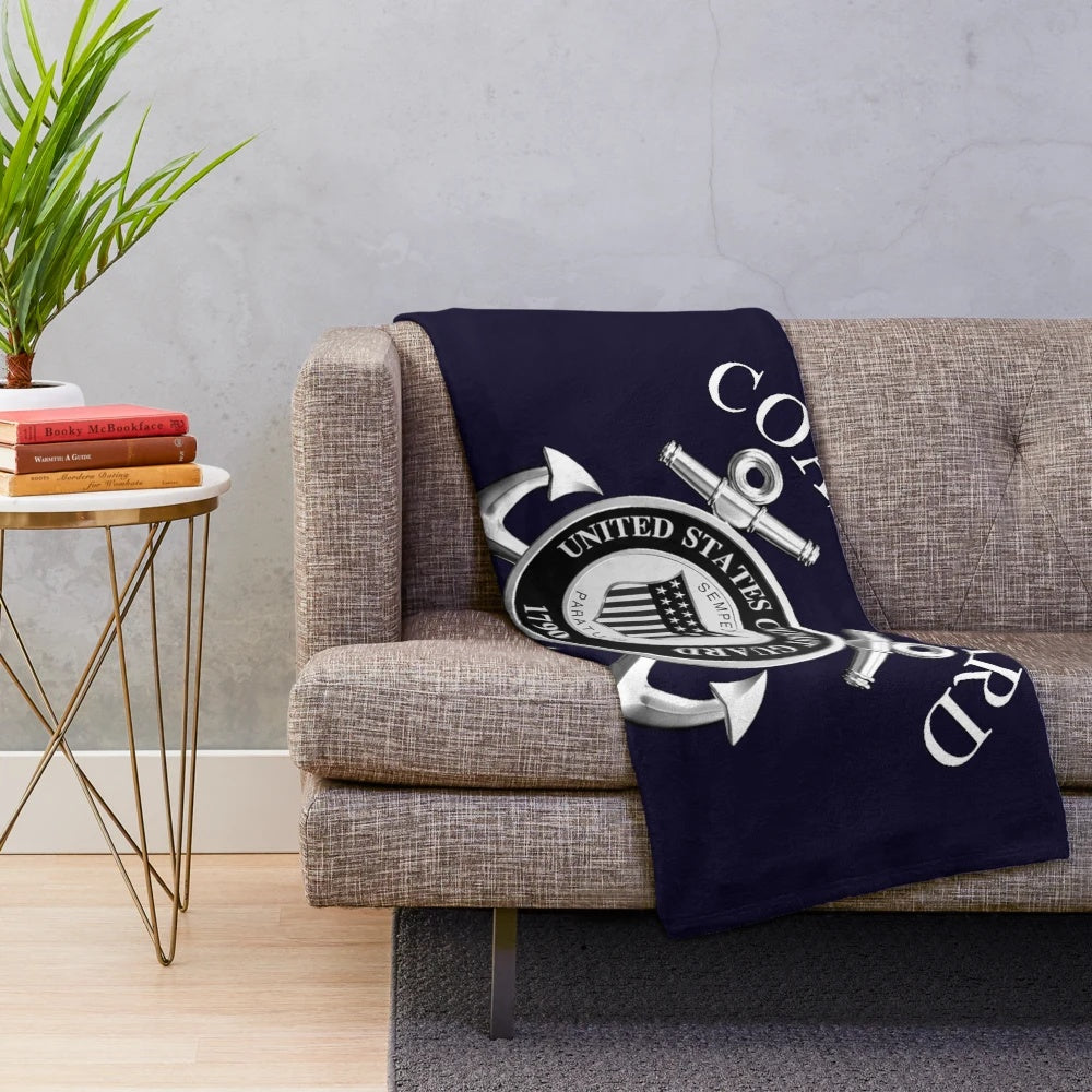 Coast Guard inspired plush blanket