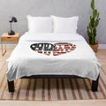 Patriotic country music lover plush blanket with USA flag and country music design