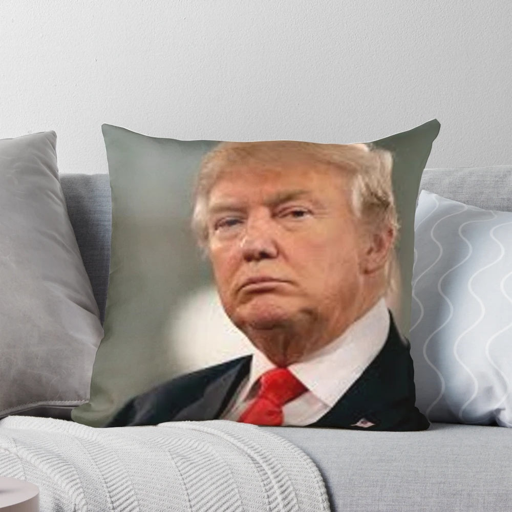 Donald Trump Pillow featuring the former president's iconic look
