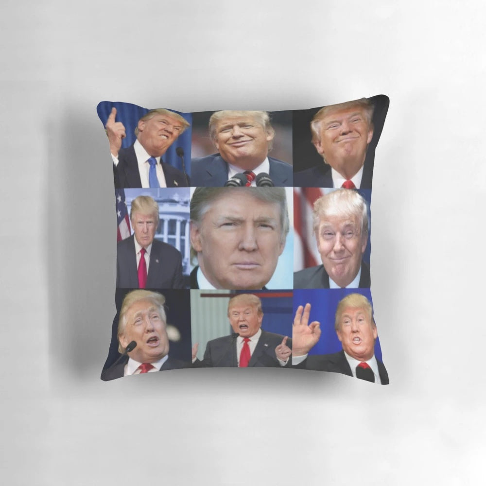 Donald Trump Pillow with American Flag Design