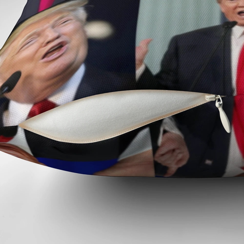 Donald Trump Pillow with American Flag Design