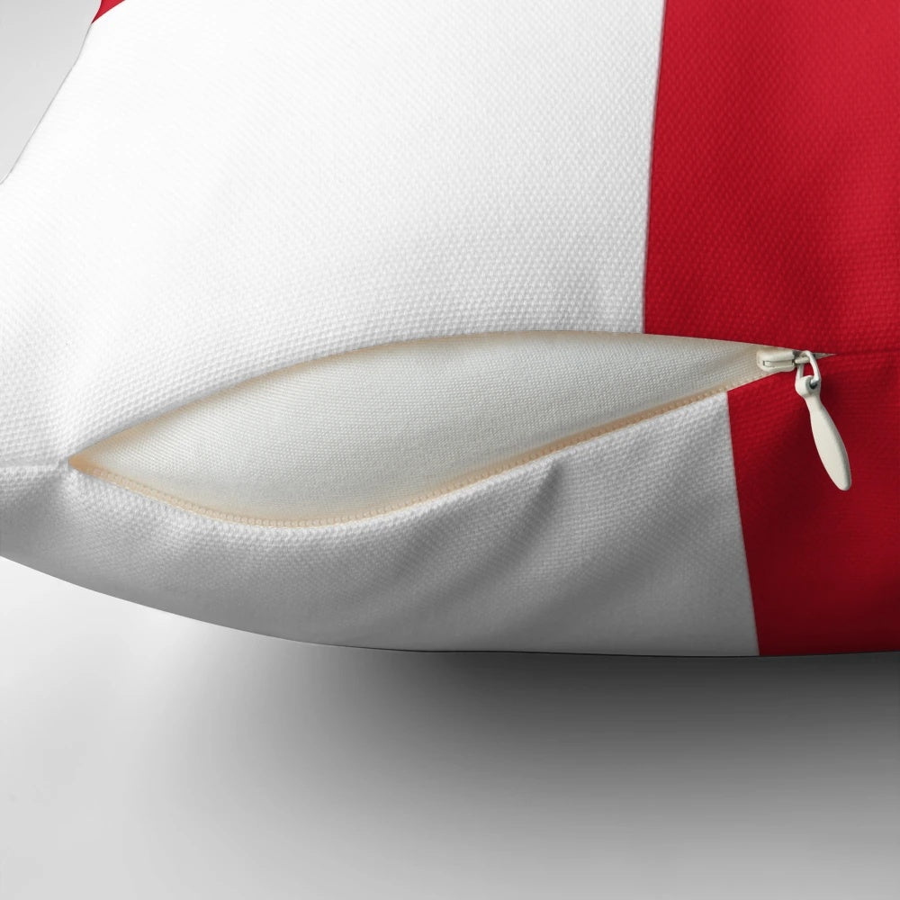 England flag (St. George's Cross) printed on a white pillow