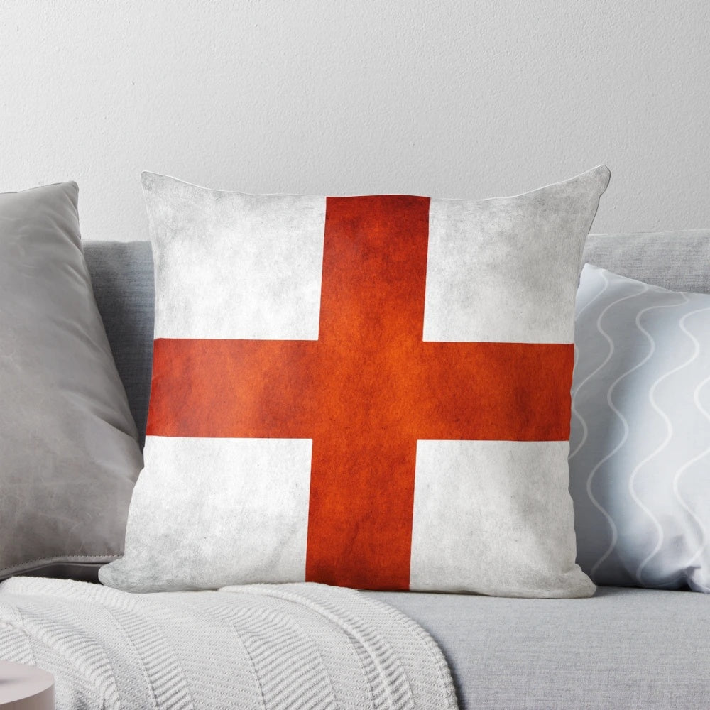 England flag St George's pillow featuring the English flag and St George's cross design