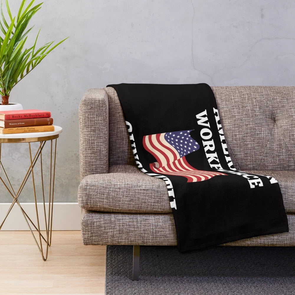Gunsmith American Workforce Plush Blanket with American Flag